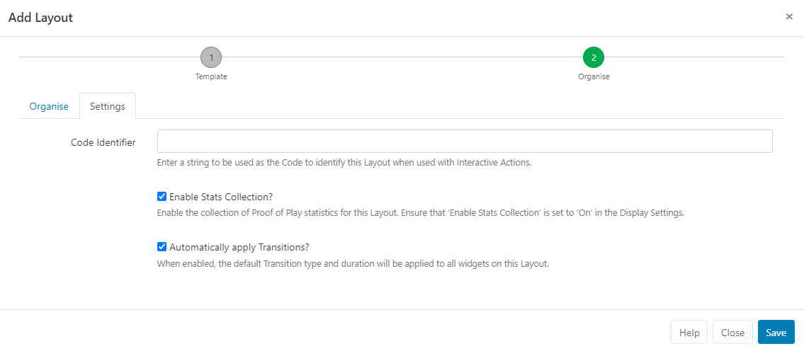 Settings Tab